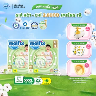 Combo 2 Tã/bỉm quần Moflix Thiên nhiên Jumbo XXXL (20kg - 35kg) - 2 Gói, 56 miếng