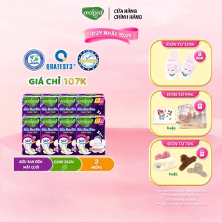 Combo 8 gói Băng vệ sinh Molped thiên nhiên Siêu bảo vệ Siêu mỏng có cánh (GÓI 8 MIẾNG)
