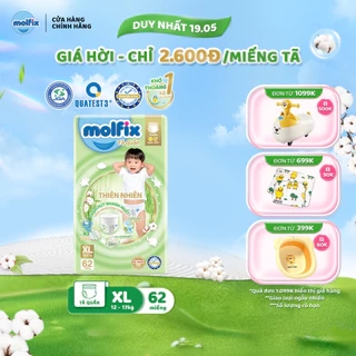 Tã quần thiên nhiên Molfix Ultra XL (12kg - 17kg) Gói 62 miếng