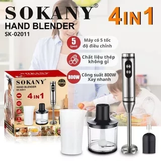 Máy xay sinh tố cầm tay đa năng SOKANY SK-02011 đa năng 4in1, nhiều chức năng, xay cực khỏe