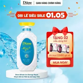 Dầu gội giữ màu tóc nhuộm tẩy phục hồi khô xơ hư tổn Diane Perfect Beauty Miracle You Damage Repair