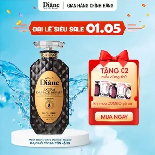 Dầu gội phục hồi tóc khô xơ chẻ ngọn gãy rụng hư tổn nặng Moist Diane Extra Damage Repair 450ml