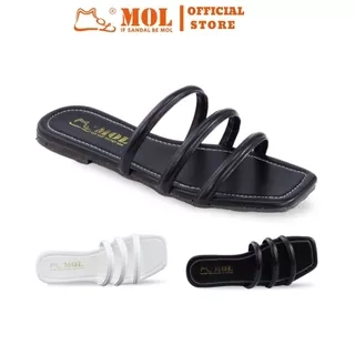 Dép nữ 3 quai ngang đế slim siêu mõng cao 1,3cm hiệu MOL HM8 hot trend (Form nhỏ cần tăng size)