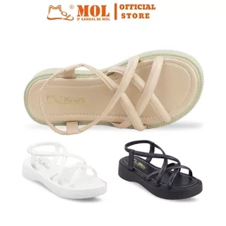 Sandal nữ đế bánh mì cao 4cm quai chéo hiệu MOL HM11