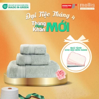 Bộ 2 Khăn Tắm Mollis Cotton Lapyarn 60x120cm BM8V Cao Cấp Mềm Mịn Thấm Hút Không Ra Màu Không Xù Đồ Lông PB30
