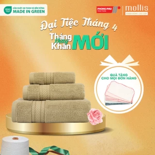 Khăn Mặt Mollis Cotton Lapyarn 34x78cm Khăn Cao Cấp Mềm Mịn Thấm Hút Tốt Không Xù Đổ Lông Gia Đình Spa Khách Sạn FM8V