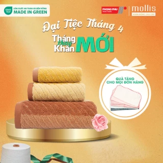 Khăn Mặt Mollis Cotton Nontwist 40x78cm Khăn Cao Cấp Sợi Không Se Thấm Hút Mau Khô x3 lần Dùng Gia Đình Thể Thao FMN1