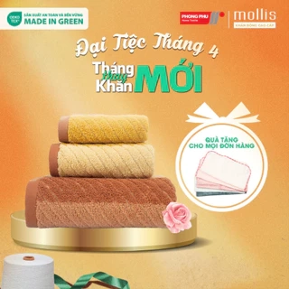 Khăn Tay Mollis Cotton Nontwist 34x50cm Khăn Cao Cấp Sợi Không Se Thấm Hút Mau Khô x3 lần Dùng Gia Đình Thể Thao HMN1