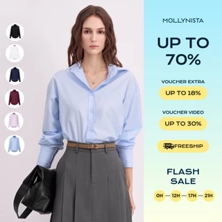 Áo sơ mi oversize MOLLYNISTA ít nhăn thoáng mát
