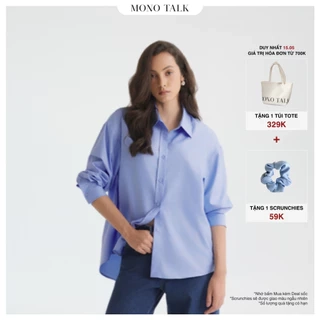 Áo sơ mi oversized MONO TALK (tổng hợp màu) vải poplin hạn chế nhăn, mềm mát T10001FT