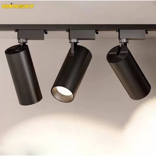 Combo 3 đèn rọi ray MONSKY ống bơ hiện đại 20W, 30W Trang Trí Shop, Quán, Showroom - tặng kèm ray 1 mét..