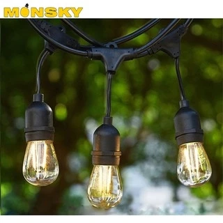 Dây đèn trang trí MONSKY chống nước 100% ngoài trời đui chuông chống nước loại chuẩn IP65