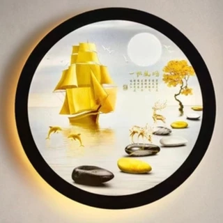 Đèn trang trí gắn tường phòng ngủ MONSKY, phòng khách LED hình 3D 3 màu ánh sáng