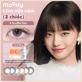 Kính áp tròng dùng một lần moody, 6 tháng, mẫu nâu đen tự nhiên, độ cận 0-7, độ giãn tròng 14.0 - 14. 5mm, giá 1 cặp (02 chiếc)