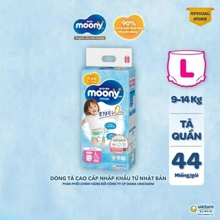 Tã quần cao cấp Moony Bé Gái L44/XL38/XXL26 - Nhập khẩu Nhật Bản