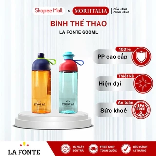 Bình nước thể thao nắp tròn LA FONTE 600ml, Chất liệu PP cao cấp - Chính hãng MORIITALIA 0886204