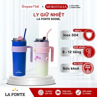 Ly giữ nhiệt La Fonte Sticker 600ml Kèm Ống Hút 012294, Chất liệu thép không gỉ (SUS304)