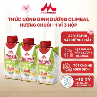 Vỉ 3 hộp 190ml Thức uống dinh dưỡng Climeal - Hương chuối