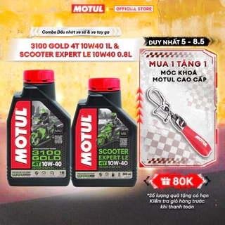 Combo Dầu nhớt xe Máy MOTUL 3100 GOLD 4T 10W40 1L và xe tay ga SCOOTER EXPERT LE 10W40 0.8L