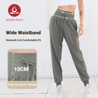 MOVING PEACH Quần Jogger Thể Thao Lưng Cao In Họa Tiết Quả Đào Có Size S-XL Cho Nữ DLD