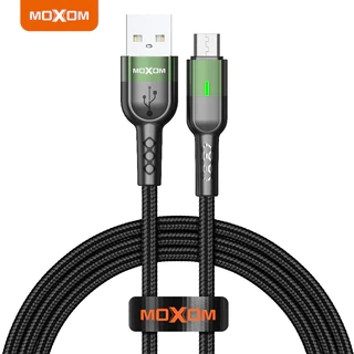 Cáp sạc nhanh QC 3.0 tự ngắt Type-C/Micro MOXOM CB60 2.4A bện nylon cao cấp dài 1m