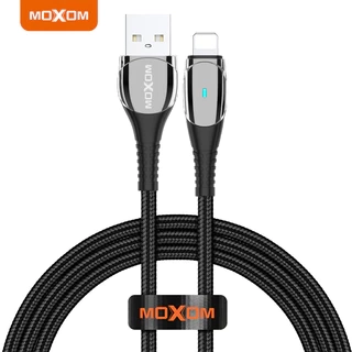 Dây sạc Lighting/Type-C/Micro tự ngắt MOXOM bọc dù dùng cho 7 8 x xs max 11 12 13 14 Samsung Oppo Xiaomi Redmi