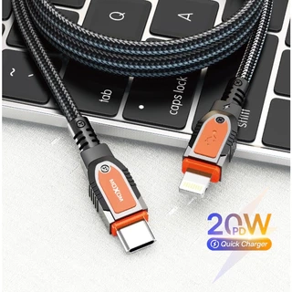 Dây sạc nhanh 20W Type-C to Lighting MOXOM CB89 PD 3.0 dùng cho X XS max 14 13 12 11 Pro max dài 1m