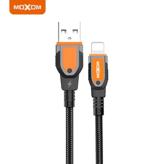 Dây sạc usb to Lighting MOXOM sạc nhanh QC 3A bọc dù dành cho x xsmax 11 12 13 14 pro max