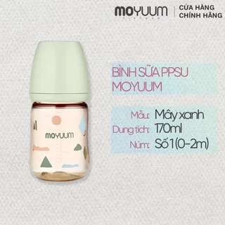 Bình sữa PPSU Moyuum - Mây xanh - 170ml - Kèm núm 1