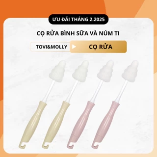 CỌ RỬA BÌNH SỮA VÀ NÚM TI TOVI AND MOLLY (HỒNG,KEM)