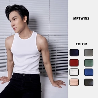 Áo Thun Ba Lỗ Tank Top Nam Cổ Bomber Nhiều Màu Cotton Gân Form Body Thương Hiệu Mr Twins