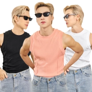 Áo Thun Ba Lỗ Tanktop Cổ Tròn Xếp Ly Thun Gân Cao Cấp Form Body Thương Hiệu Mr Twins