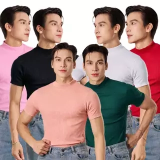 Áo Thun Cổ Lọ Nam Tay Ngắn Form Body Thun Gân Cao Cấp Thương Hiệu Mr Twins