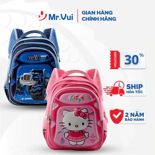 Balo học sinh Mr Vui cho bé trai, bé gái học cấp 1, cặp sách in hình dễ thương, nhiều màu BLH 915