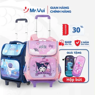 Balo kéo Mr Vui in hình dễ thương cho bé cấp 1, học sinh tiểu học chống thấm cao cấp BLK 1013