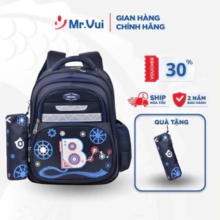 Balo thời trang Mr Vui cho bé học cấp 1, cặp sách học sinh in hình dễ thương, cute BLTEEN 1004