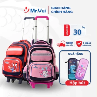 Balo vali kéo Mr Vui in hình dễ thương cho bé cấp 1, học sinh tiểu học chống thấm cao cấp BLK 928