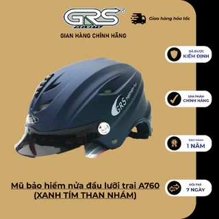 Mũ bảo hiểm không kính GRS A760T (màu đen nhám)