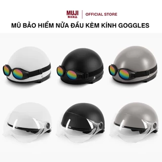 Mũ Bảo Hiểm Nửa Đầu Kèm Kính Goggles M/L MUJI