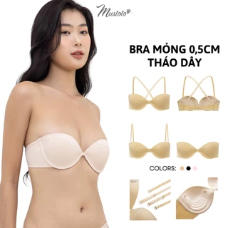 Áo Lót Bra Mustoto Tháo Dây Chống Tụt Multiway 6 Cách Mặc (MA30)