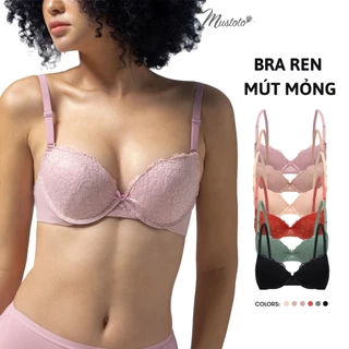 Áo Lót Nữ Mustoto Bra Ren Phối Lưới Mút Mỏng Nhẹ Có Gọng (MA19)