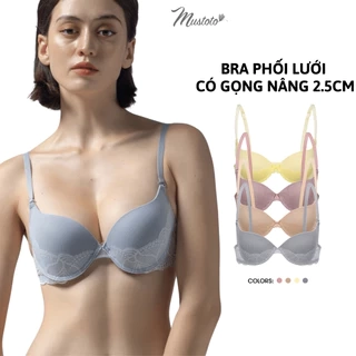 Áo Lót Nữ Mustoto Mút Vừa 2,5cm Có Gọng Nâng Phối Lưới (MA46)