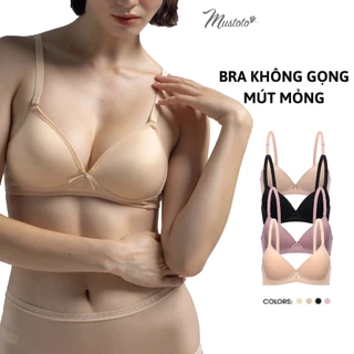 Áo Lót Nữ Mustoto Trơn Mút Mỏng 0,2cm Không Gọng Thoải Mái Thoáng Mát (MA22)