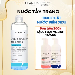 Dầu tẩy trang 2 lớp làm sạch sâu lớp trang điểm BLANICA, chiết xuất từ tinh chất biển Jeju 480ml