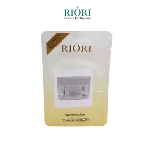 (Dạng gói date 5/2025) Kem Dưỡng Trắng Da Mặt Ban Đêm Ngừa Lão Hóa Da RIORI HANA NIGHT CREAM 1.5g