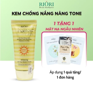Kem Chống Nắng Dưỡng Trắng Nâng Tone Da SPF 50+ RIORI HANA WHITENING UV SUN BLOCK CREAM 50G
