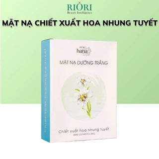 Mặt Nạ Giấy Dưỡng Trắng Mờ Thâm Mụn - Chiết Xuất Hoa Nhung Tuyết RIORI HANA