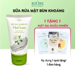 Sữa rửa mặt da dầu mụn chứa bùn khoáng RIORI HANA MICRO BUBBLES MUD FOAM 120g