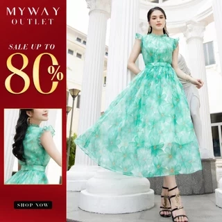 Đầm Maxi Nữ Đi Du Lịch My Way Không Tay Họa Tiết Hoa Thanh Lịch 2MD0236 - HA2