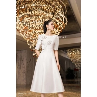 Đầm Nữ Dự Tiệc MY WAY Đính Hoa Tay Lỡ Cao Cấp 5MD08146 XA0 - DO0